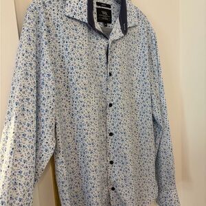 WRK Men's Blue Floral Shirt